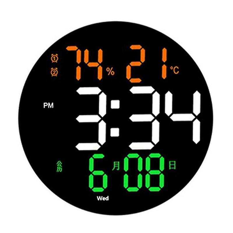 10 Inch Digital Led Wall Clock Date with Alarms and Temperature Thermometer Living Room Decoration