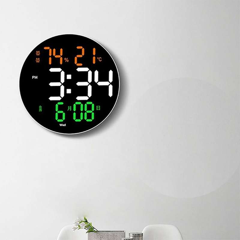 10 Inch Digital Led Wall Clock Date with Alarms and Temperature Thermometer Living Room Decoration