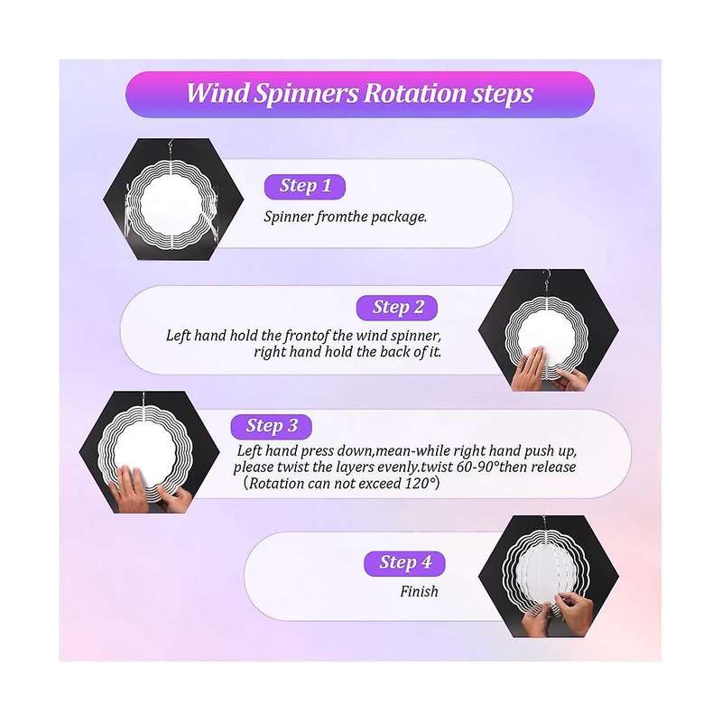 10 Inch Sublimation Wind Spinner Blanks with Ball Spiral Tail 3d Wind Spinner Diy for Suspension Tri