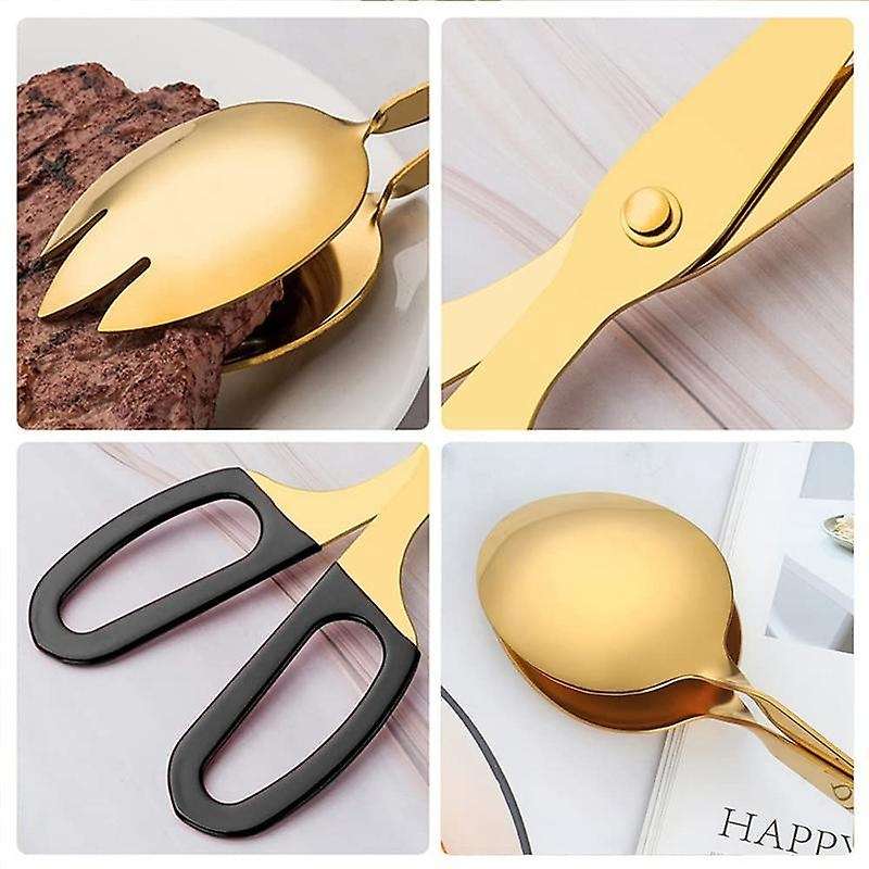 10 Inch Gold Serving Tongs Gold Serving Utensils Salad Tongs Buffet Tongs Non- & Stainless Steel