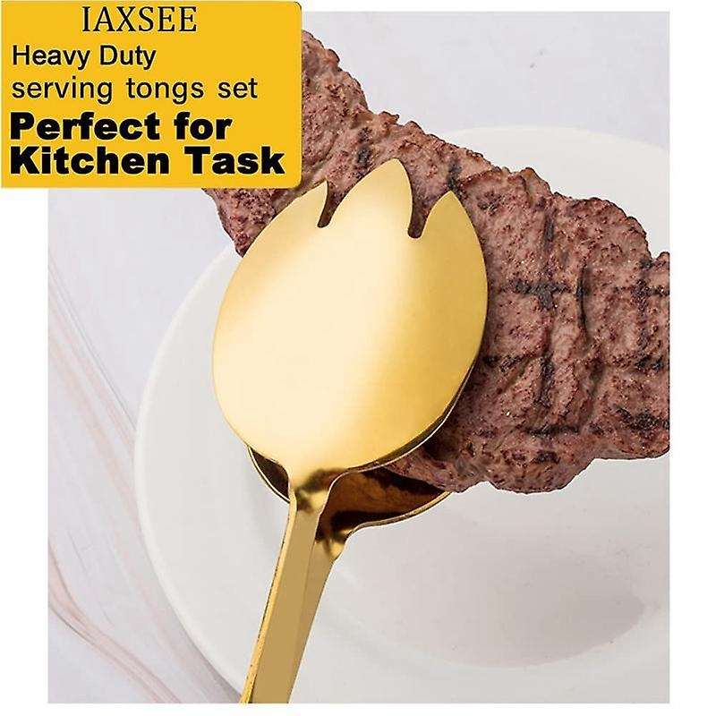 10 Inch Gold Serving Tongs Gold Serving Utensils Salad Tongs Buffet Tongs Non- & Stainless Steel