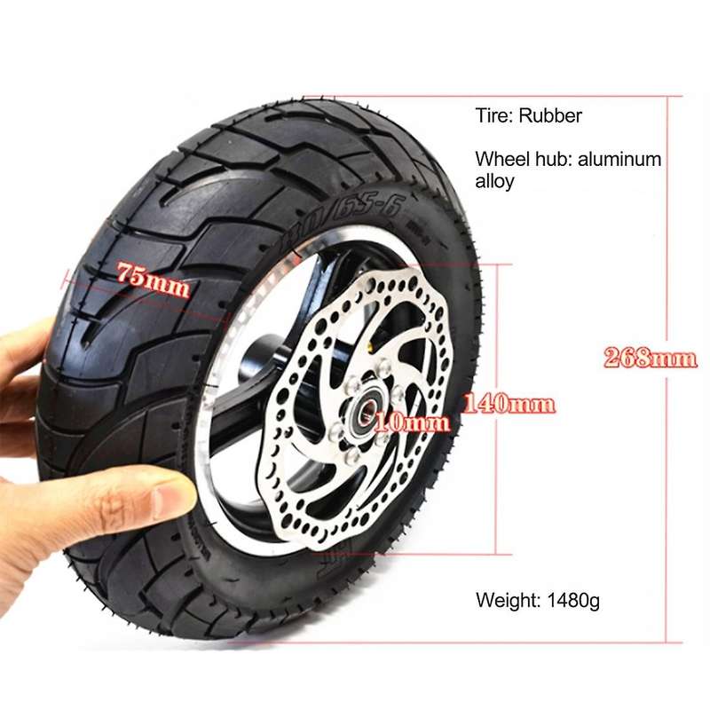 10 Inches Scooter Tire Tubeless Tire Full Wheel with Hub Universal for 10X3.0 255X80 Scooter Tires,R