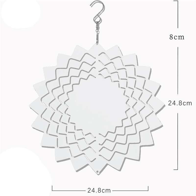 10 Inches Sublimation Wind Spinner Blanks, 3D DIY Wind Sculpture Hanging Decor for Window Indoor Ou