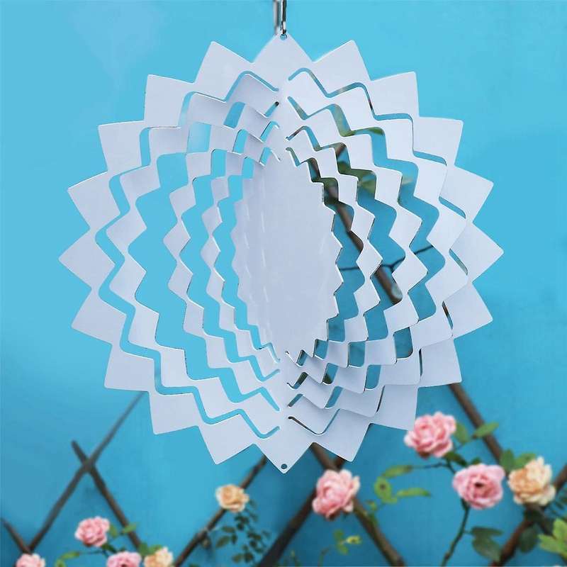 10 Inches Sublimation Wind Spinner Blanks, 3D DIY Wind Sculpture Hanging Decor for Window Indoor Ou
