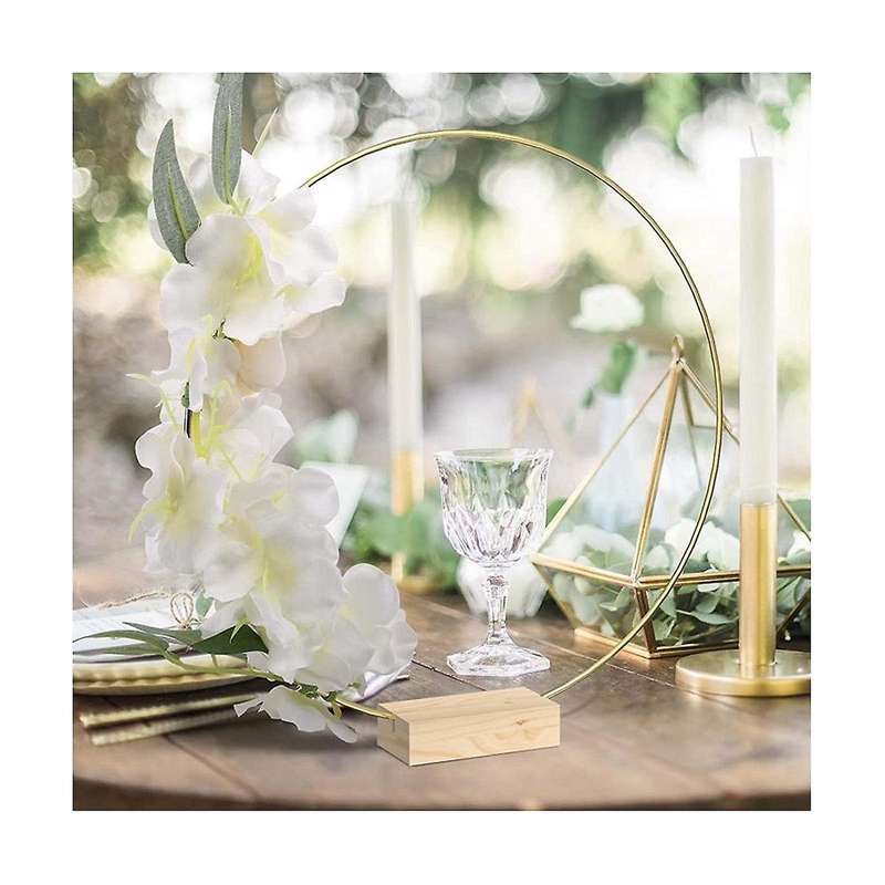 10 Pack 12 Inch Floral Hoop Centerpiece with Stand for Table Metal Hoops for Crafts Metal Rings