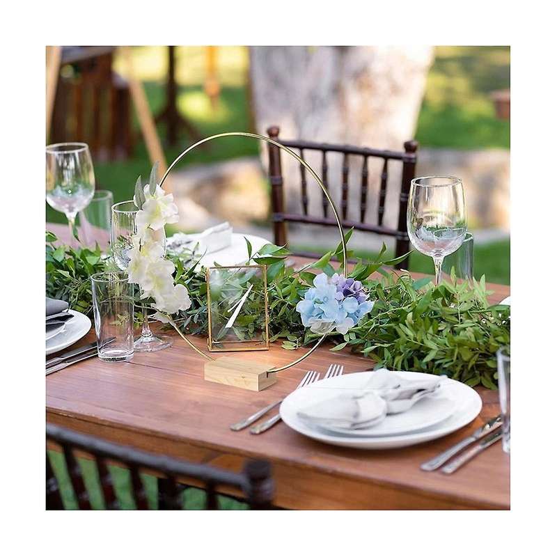 10 Pack 12 Inch Floral Hoop Centerpiece with Stand for Table Metal Hoops for Crafts Metal Rings