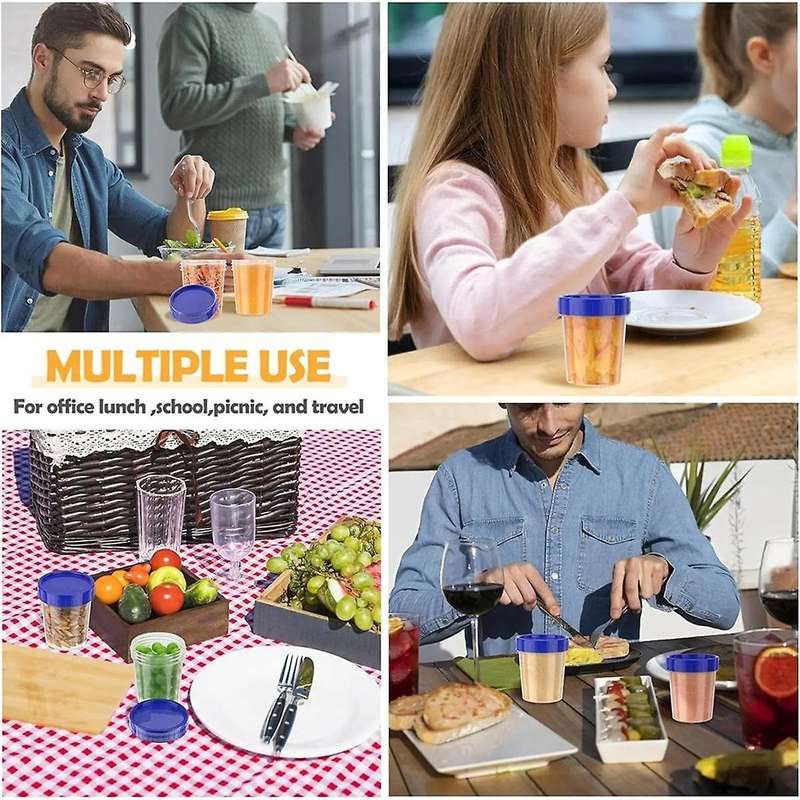 10 Pack 4oz Salad Dressing Container to Go,Small Containers with Lids Leakproof Condiment Containers