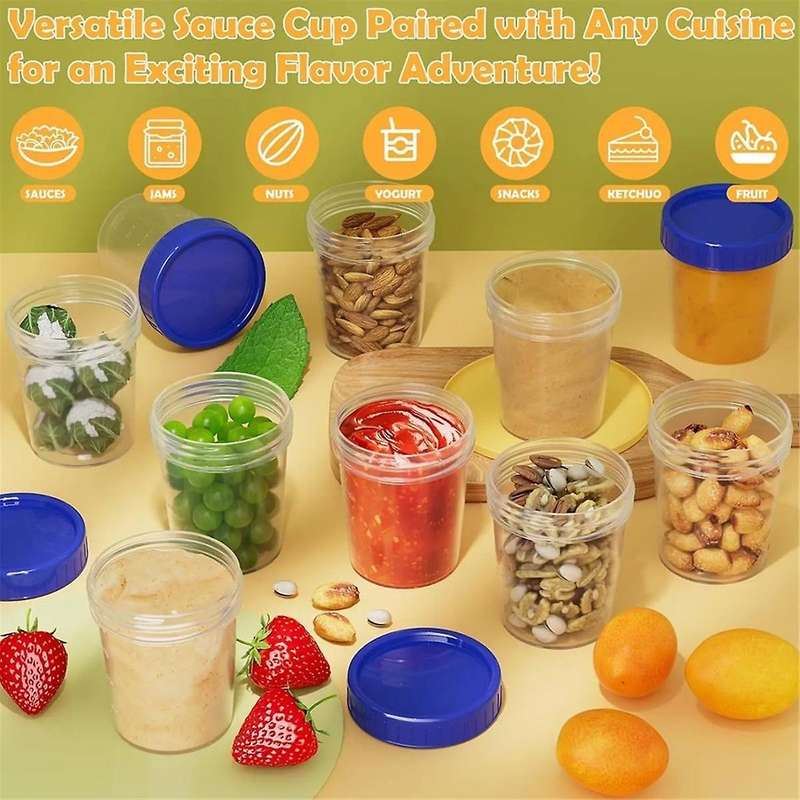10 Pack 4oz Salad Dressing Container to Go,Small Containers with Lids Leakproof Condiment Containers
