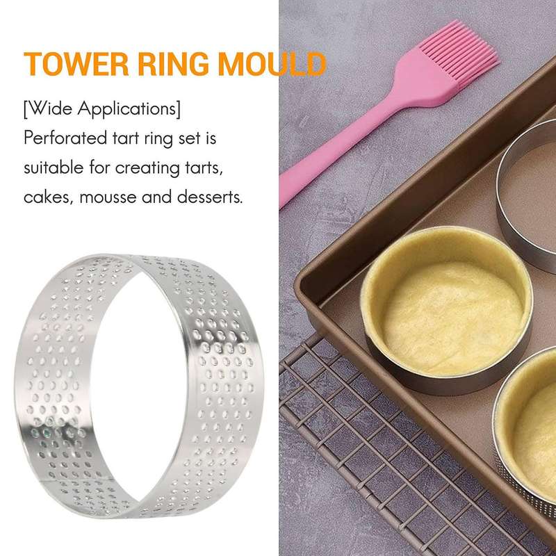 10 Pack 5Cm Stainless Steel Tart Ring, Heat-Resistant PerCompatibleated Cake