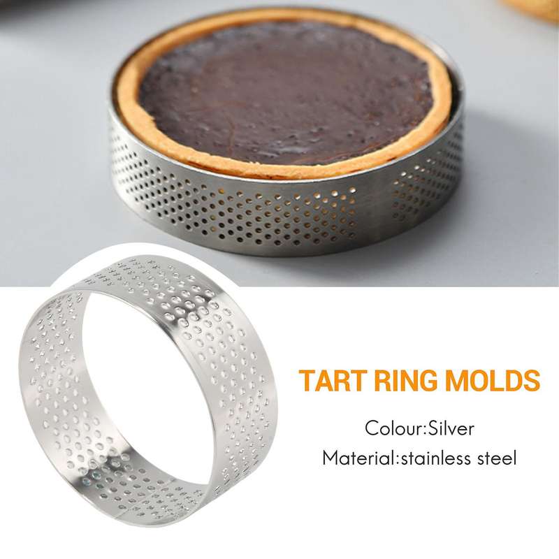 10 Pack 5Cm Stainless Steel Tart Ring, Heat-Resistant PerCompatibleated Cake