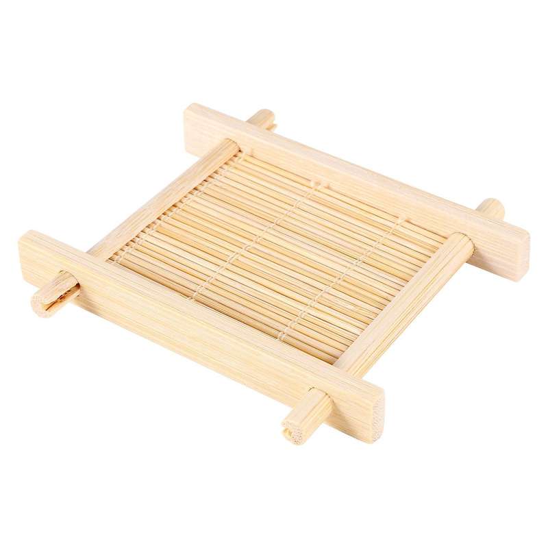 10 Pack Bamboo Coasters Coffee Cups Mats Teacup Saucers Square Tea Cup Mat for Kungfu Tea Table Pla