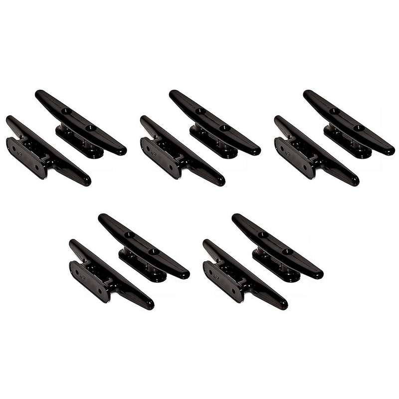 10 Pack Black Nylon Boat Cleat 6 Inch - Rope Cleat, Kayak, Boat Dock Cleats - Perfect for Marine, De