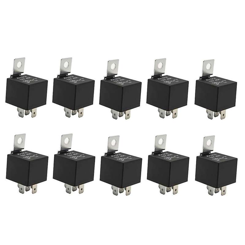 10 Pack 30/40 Amp Waterproof 5-pin 12v Relay Switch for Automotive Marine Relays for Boats Auto Fan
