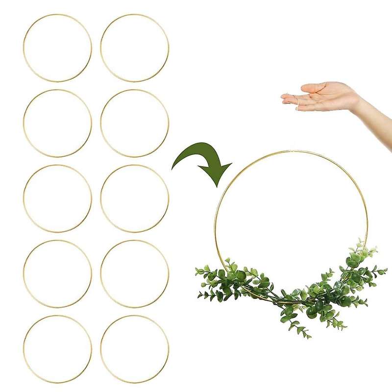10 Pack 12 Inch Large Metal Floral Hoop Wreath Macrame Hoop Rings for DIY Dream Catcher,Wreath and W