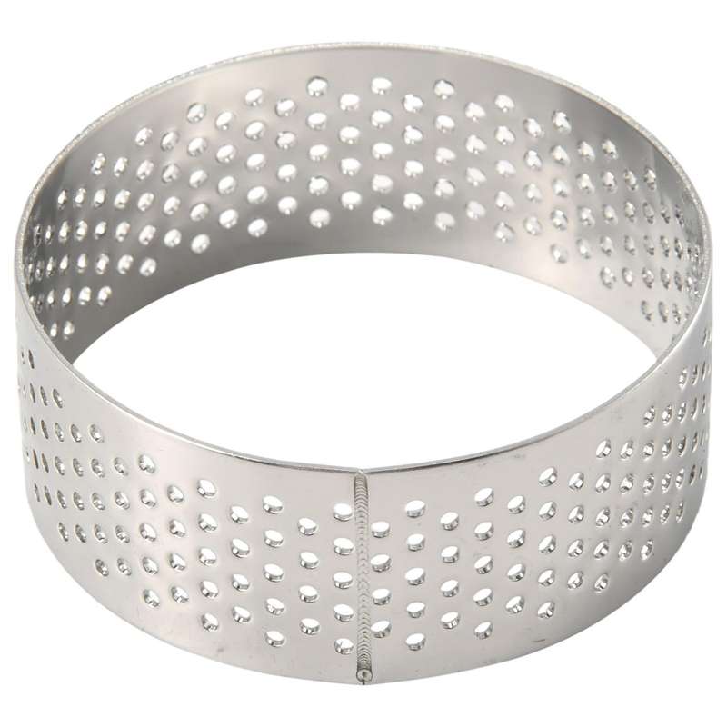 10 Pack 5Cm Stainless Steel Tart Ring, Heat-Resistant Perforated Cake Mousse Ring, Round Ring Baking