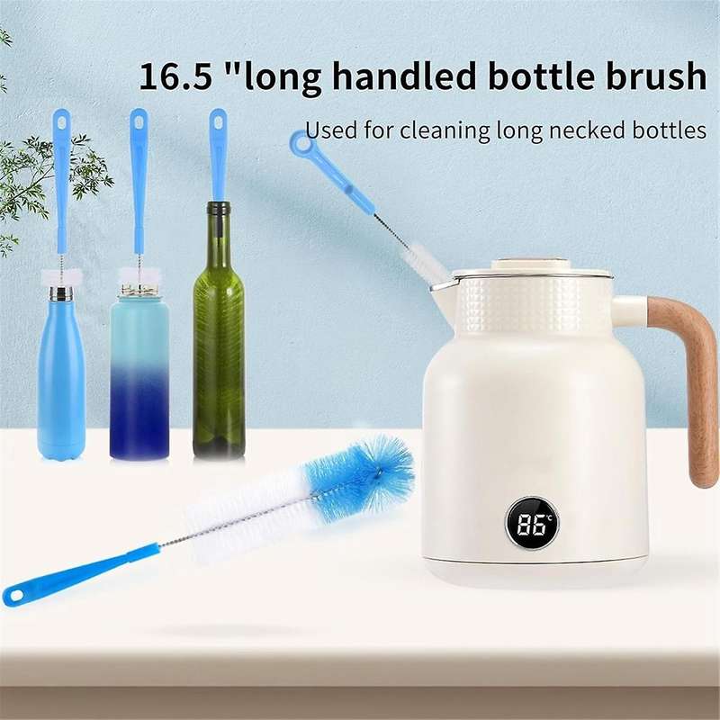 10 Pack Bottle Cleaning Brush Set, Long Handle Stainless Steel Bottle Cleaner Brush, Deep Cleaning H