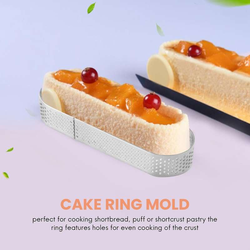 10 Pack Oval Tart Ring,PerCompatibleated Baking Ring,Pastry Ring