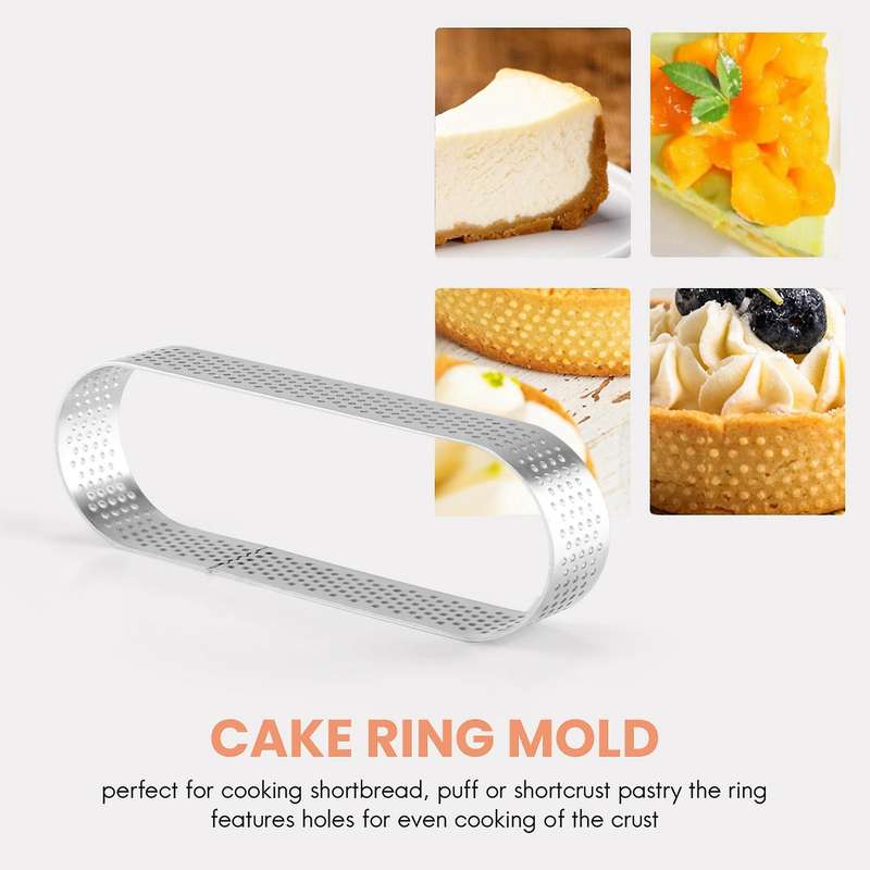 10 Pack Oval Tart Ring,PerCompatibleated Baking Ring,Pastry Ring