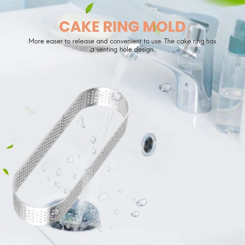10 Pack Oval Tart Ring,PerCompatibleated Baking Ring,Pastry Ring