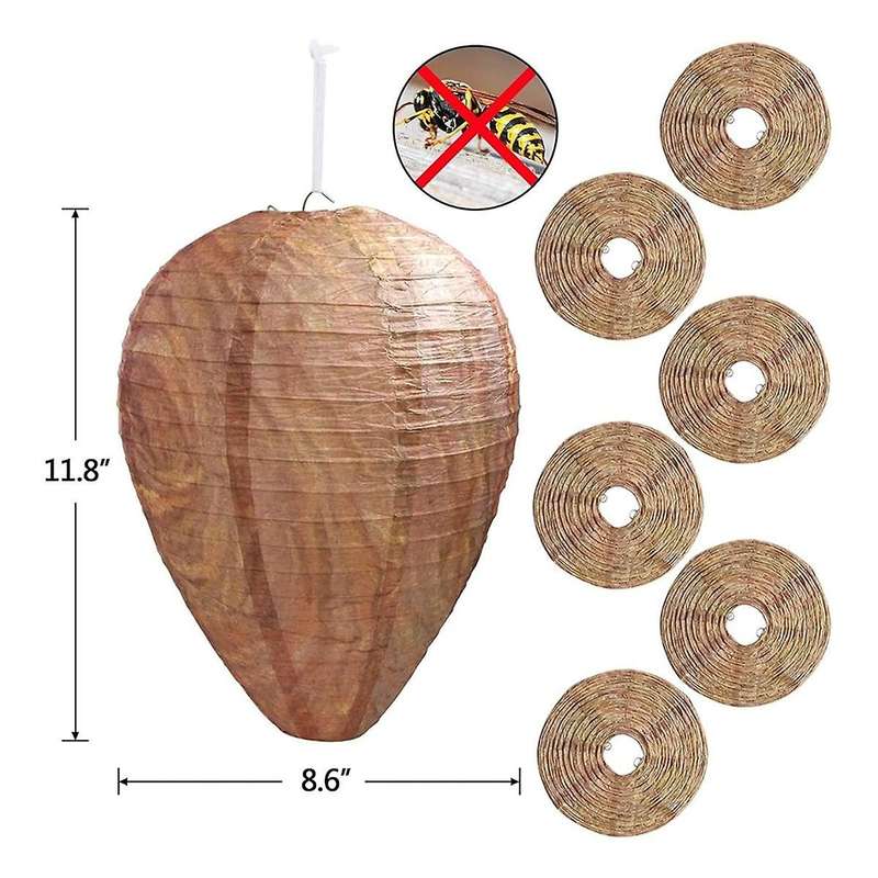 10 Pack Paper Wasp Nest Decoy Hanging Wasp Deterrent Nest Repellent for Wasps Hornets Yellow Jackets