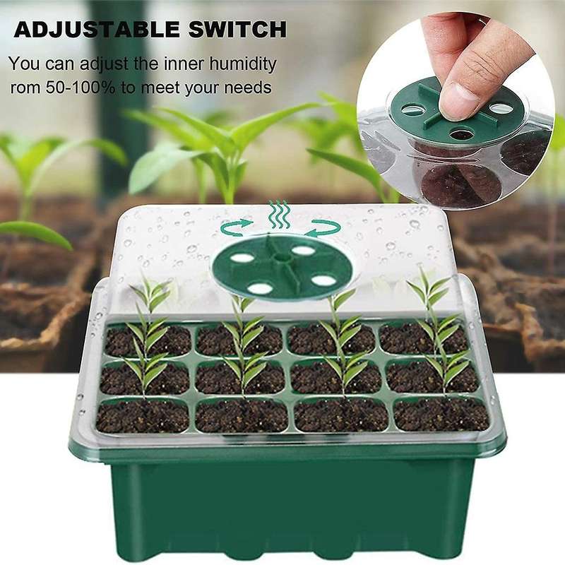 10 Pack Seed Trays Plant Germination Kit with Humidity Adjustable Dome and Base Include Sowing Seed