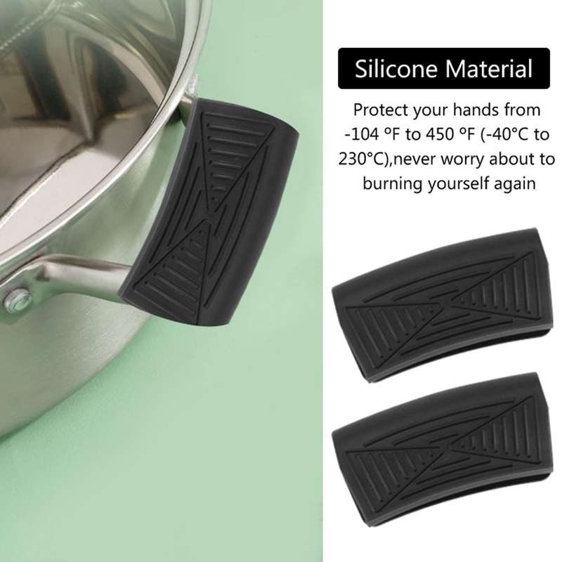 10 Pack Pot Holders Cover, Silicone Hot Handle Holders, Scraper & Non-slip Rubber Heat Resistant Ho