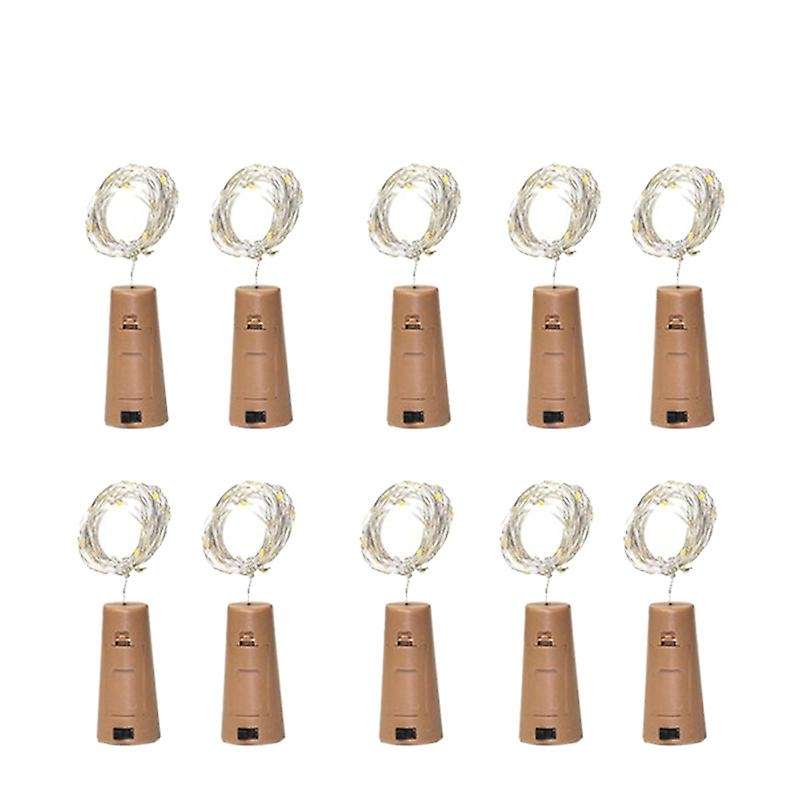 10 Packs Including Battery Led Wine Stopper Copper Wire Light String 2m 20led Atmosphere Decorative