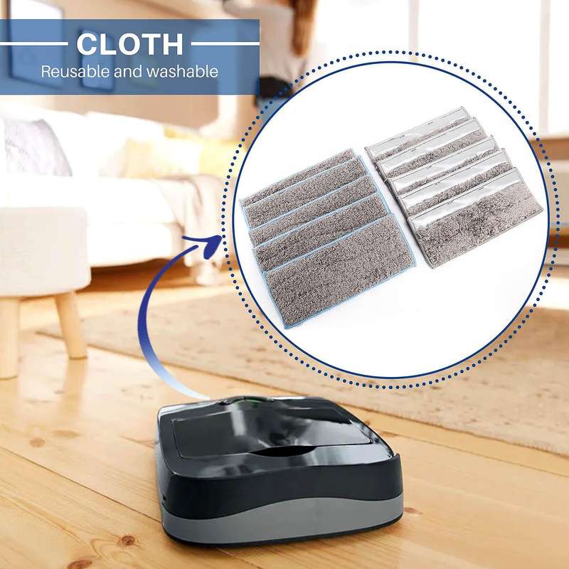 10 Pack Washable Mopping Pads for M6 Robot Mop,5 Wet and 5 Dry Mopping Pads