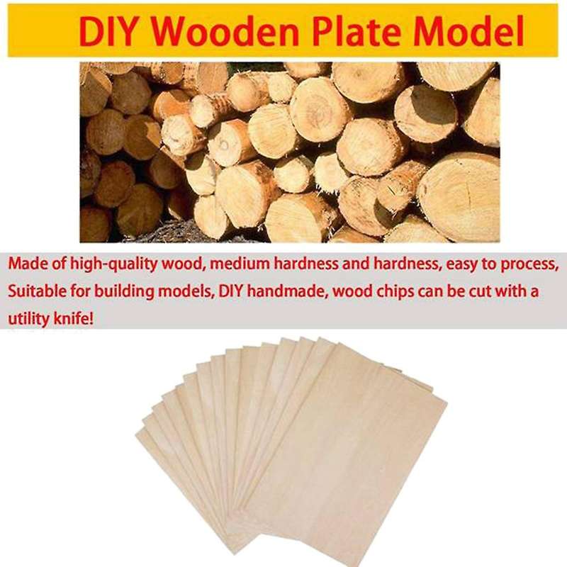10 Pack Unfinished Wood Sheets,Balsa Wood Thin Wood Board Compatible House Aircraft Ship Boat Arts a