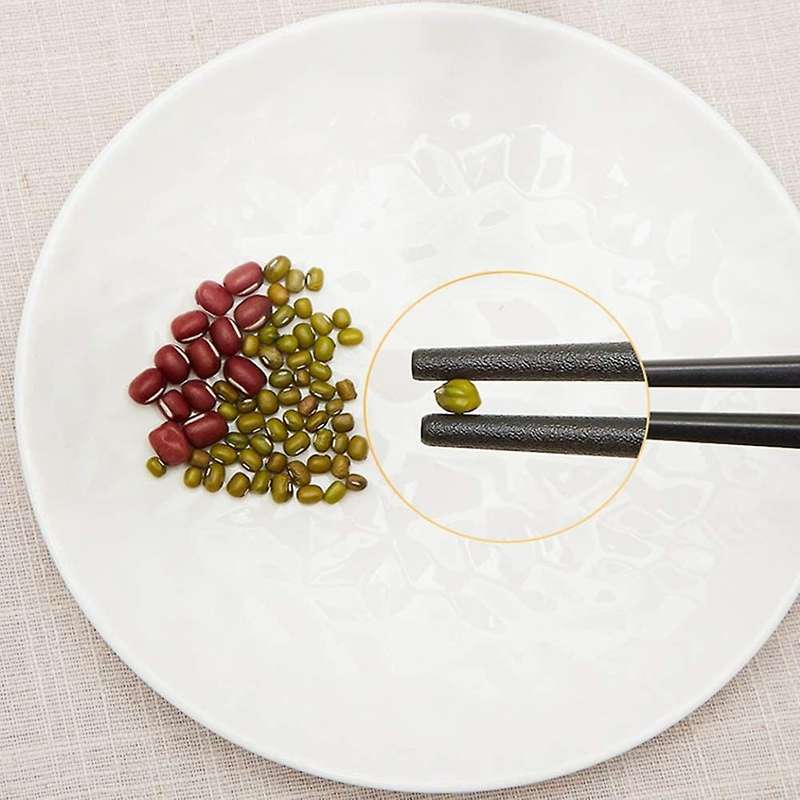 10 Pairs Black Fiberglass Chopsticks and 10 Pcs Black Chopstick Rest, Chopstick Reusable Chopsticks