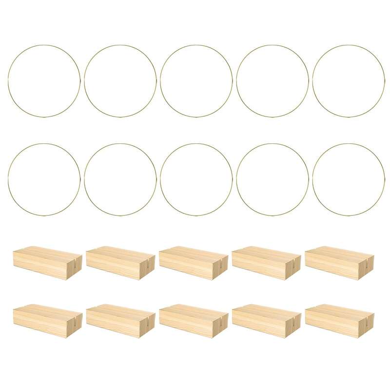 10 PCS 12 Inch Metal Floral Hoop Centerpieces for Table, Metal Wreath Ring with 10 PCS Place Card H
