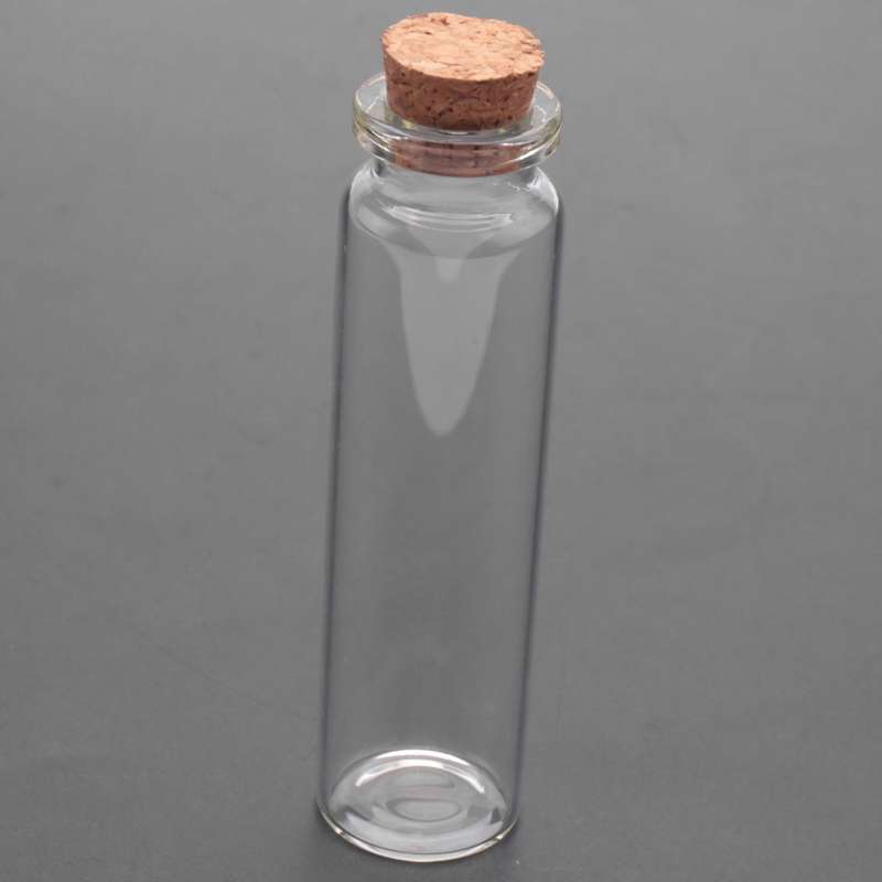 10 Pcs 20ml Mini Clear Wishing Bottle Message Glass Vial with Cork Home Decor