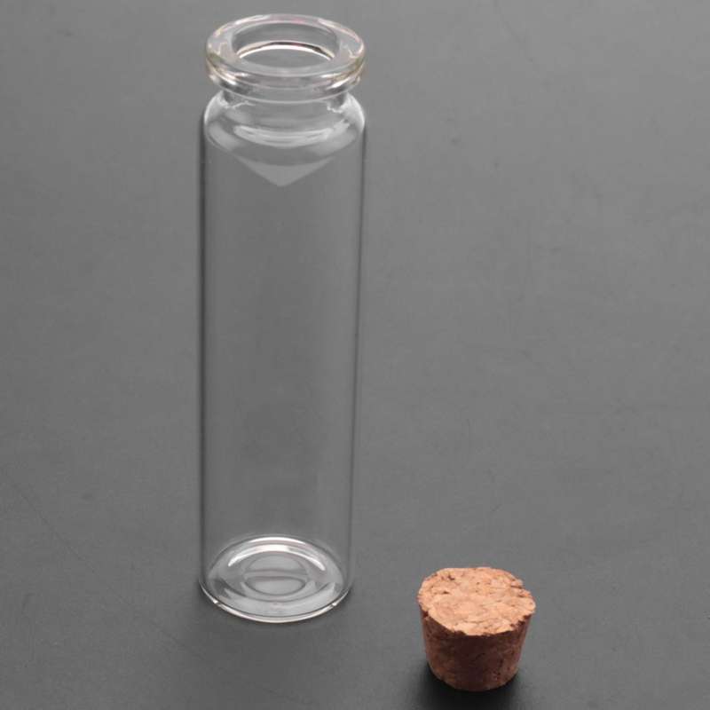 10 Pcs 20ml Mini Clear Wishing Bottle Message Glass Vial with Cork Home Decor