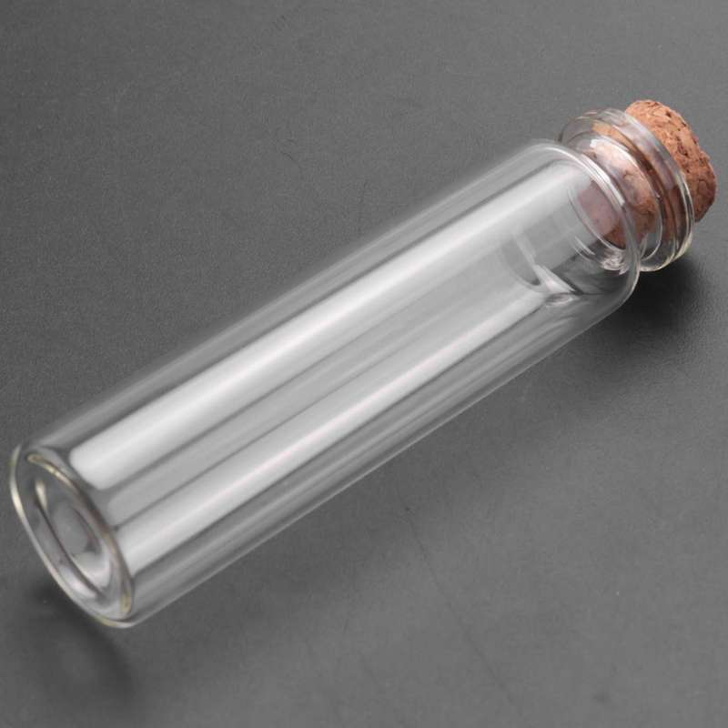 10 Pcs 20ml Mini Clear Wishing Bottle Message Glass Vial with Cork Home Decor