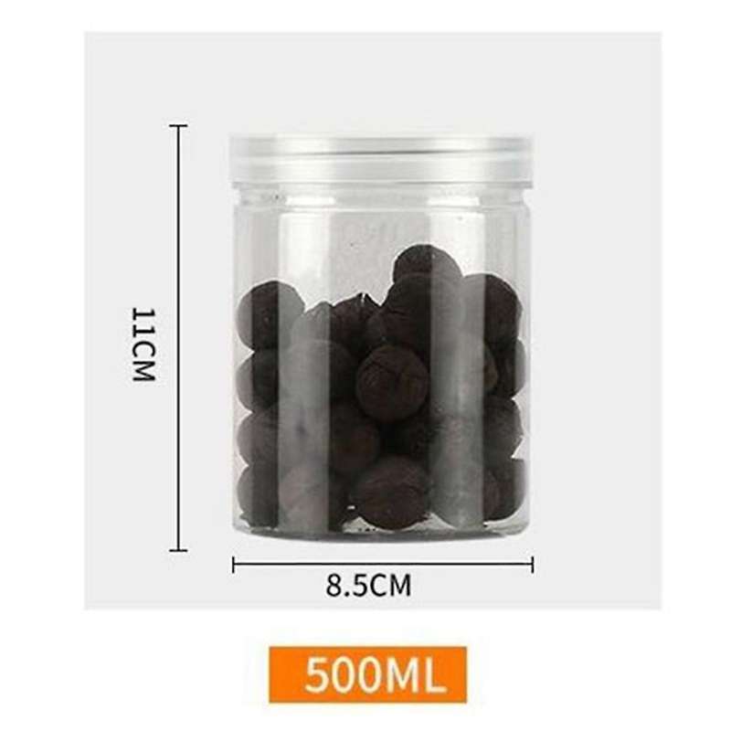 10 Pcs 500ml Food Jar Sealed Transparent Plastic Kitchen Can Snacks Containers with Lid for Candy S