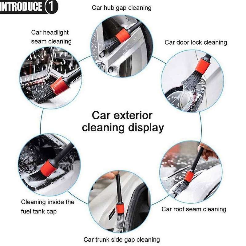 10 Pcs Brushes Dusters Detailing Brush Set - Premium Fiber Plastic Handle Automotive Detail Brushes