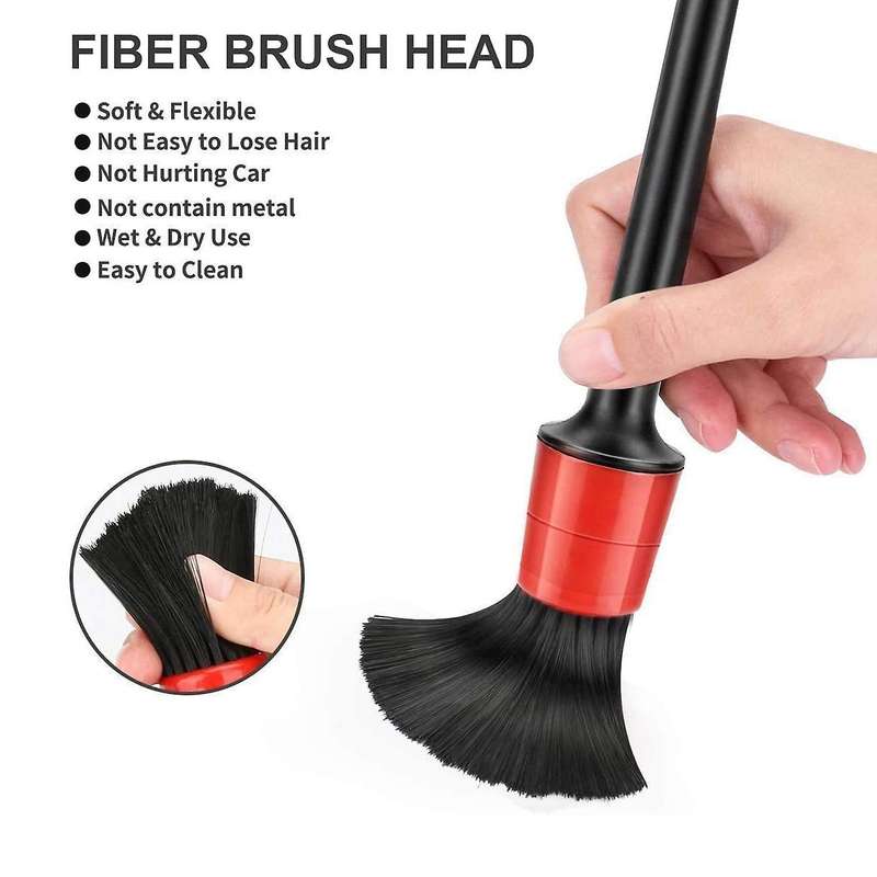 10 Pcs Brushes Dusters Detailing Brush Set - Premium Fiber Plastic Handle Automotive Detail Brushes