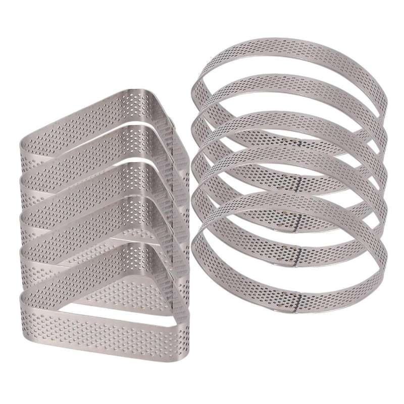 10 Pcs Boat Shape & Triple-cornered Stainless Steel Tart Ring Tower Cake Mould Baking Tools Perfora