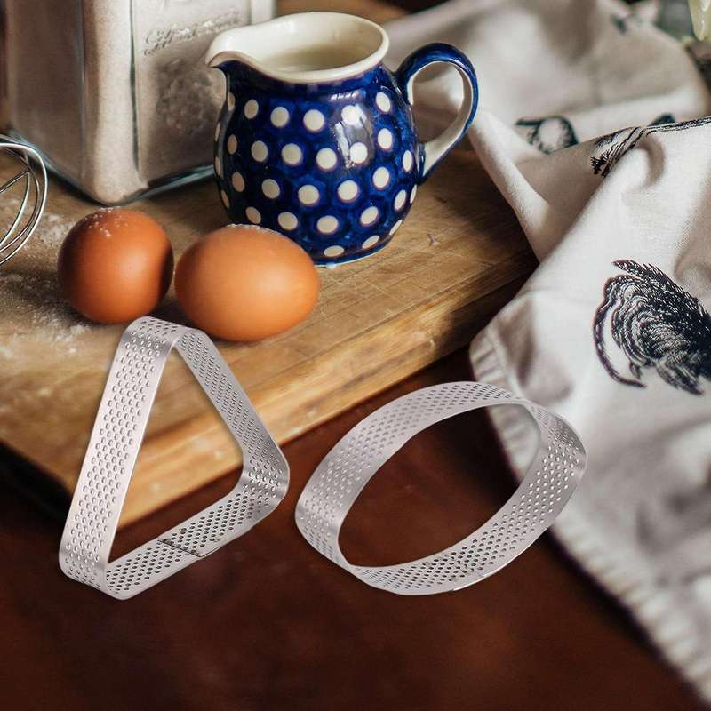 10 Pcs Boat Shape & Triple-cornered Stainless Steel Tart Ring Tower Cake Mould Baking Tools Perfora