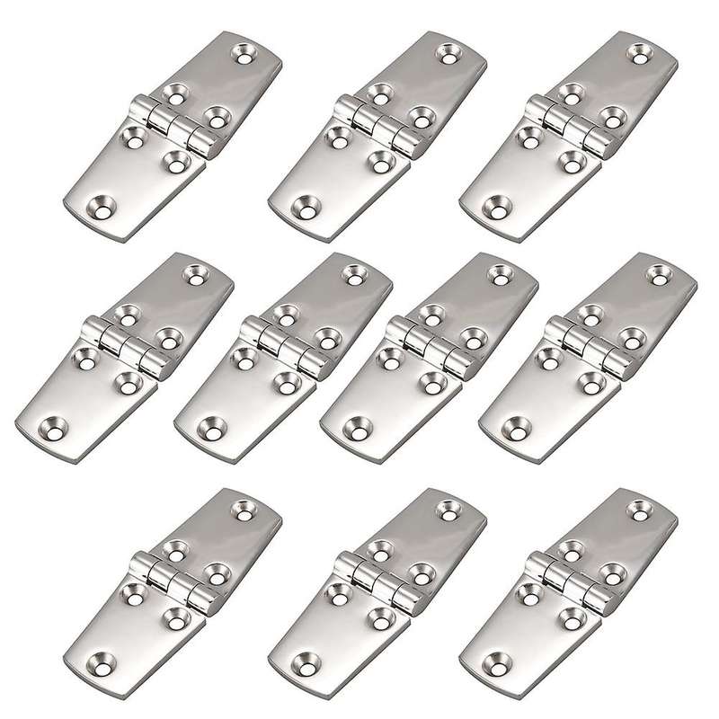10 Pcs Boat Hinge 316 Stainless Steel Strap Hinge Door / Window / Cabinet / Deck Hinge Flush Mount f