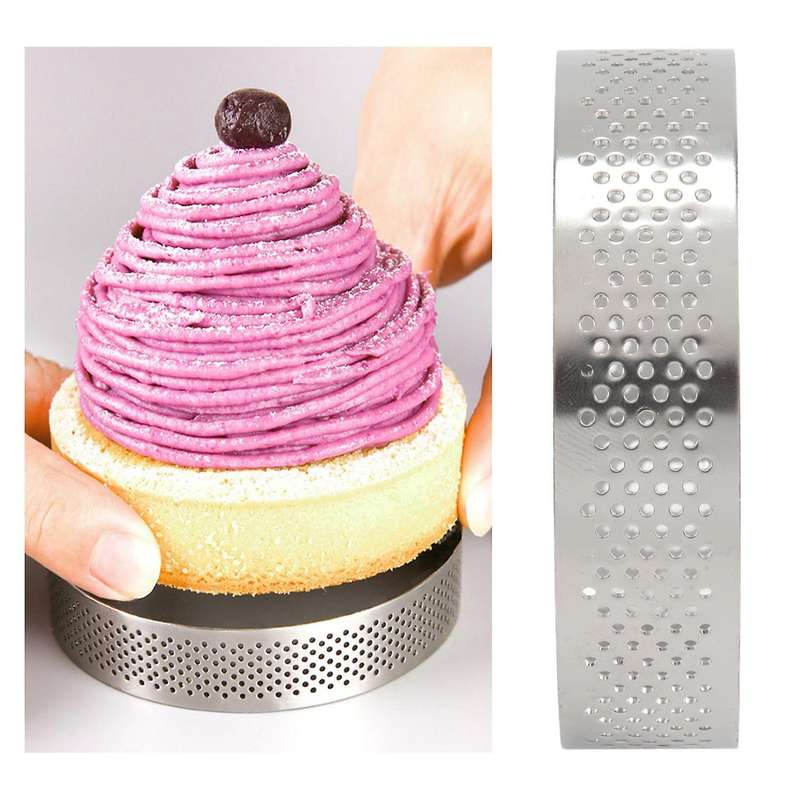 10 Pcs Circular Stainless Steel Tart Ring Tower Pie Cake Mould