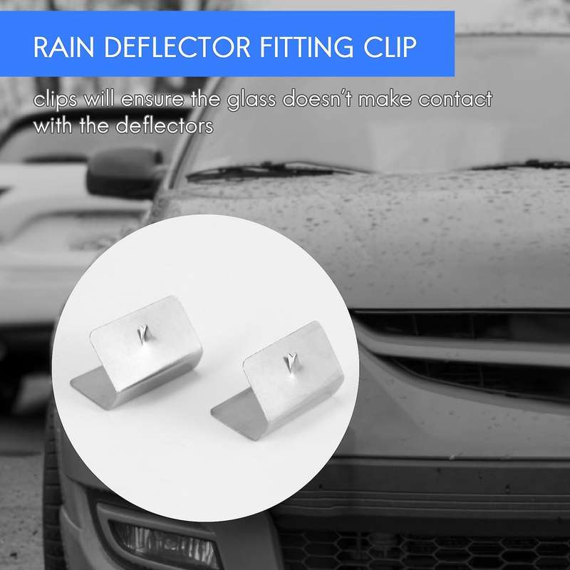 10 Pcs Car Rain Eyebrow Wind Rain Deflector Metal Fitting Clips Replacement for G3 Send