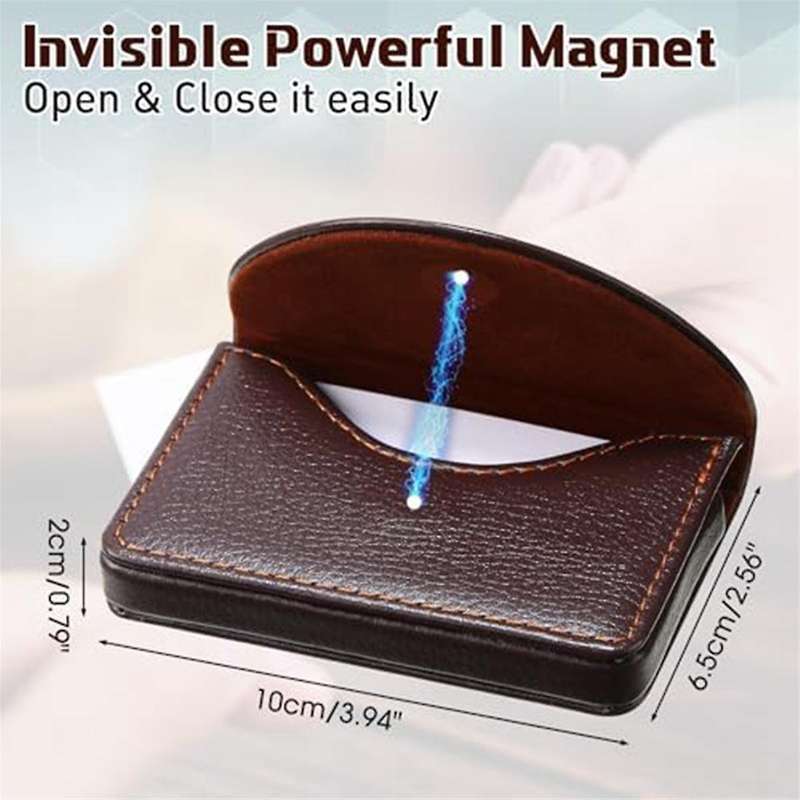 10 Pcs Business Card Holder Bulk PU Leather Business Card Case Pocket Business Card Organizer with M