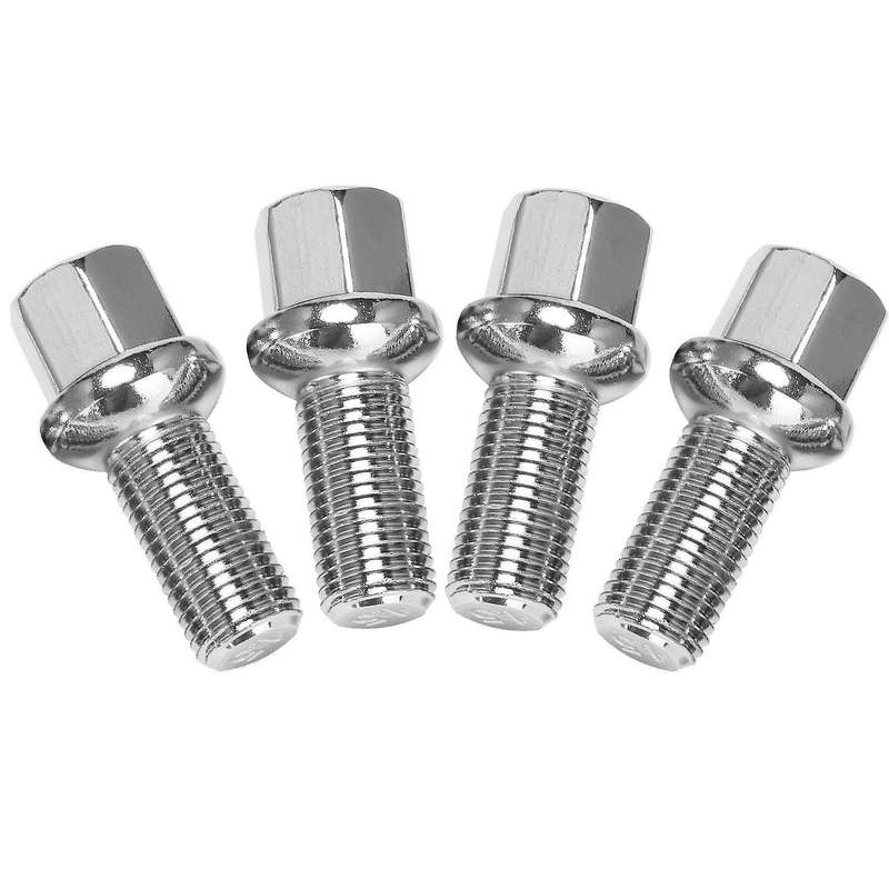 10 Pcs Chrome M14X1.5 Wheel Ball Seat Lug Bolt Nuts 28mm Shank for - & - & Golf & More