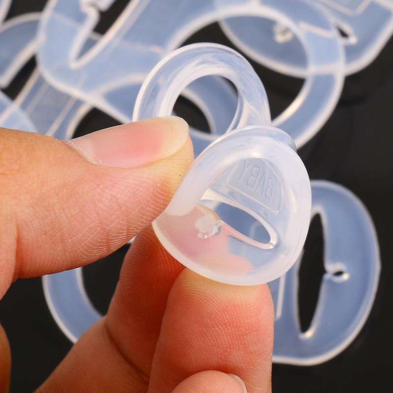 10 Pcs Button Silicone Ring Holder Mannequin Clip Adapter Transparent