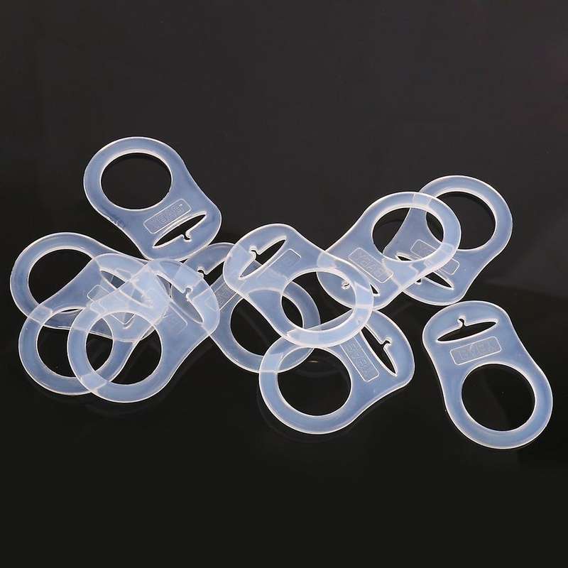 10 Pcs Button Silicone Ring Holder Mannequin Clip Adapter Transparent