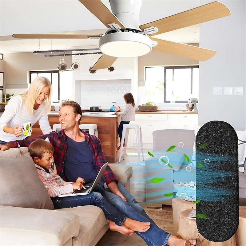 10 Pcs Ceiling Fan Blade Filters-Activated Coconut Carbon, Easy-Stick Ceiling Fan Blade Filters, Air