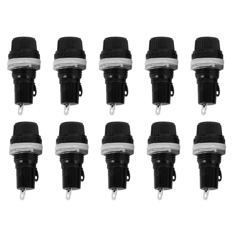 10 Pcs Electrical Panel Mounted 5 x 20mm Fuse Holder