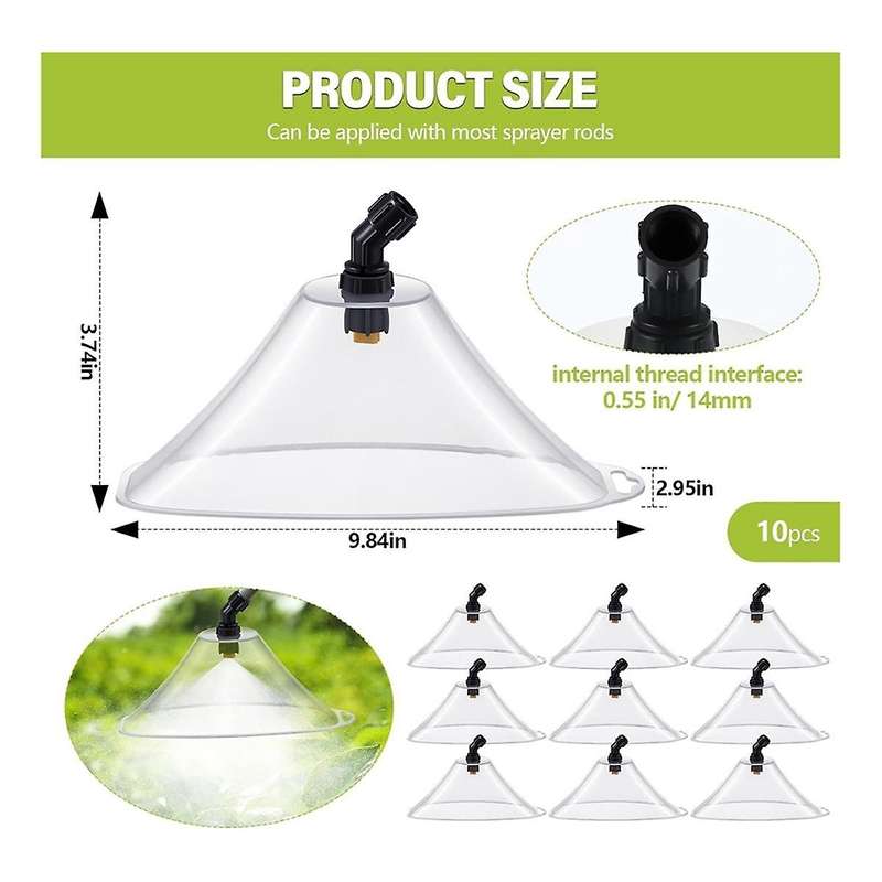 10 Pcs Drift Guard with Flat Sprayer Nozzle Shield for Most Sprayer From Drifting, Suitable for Farm