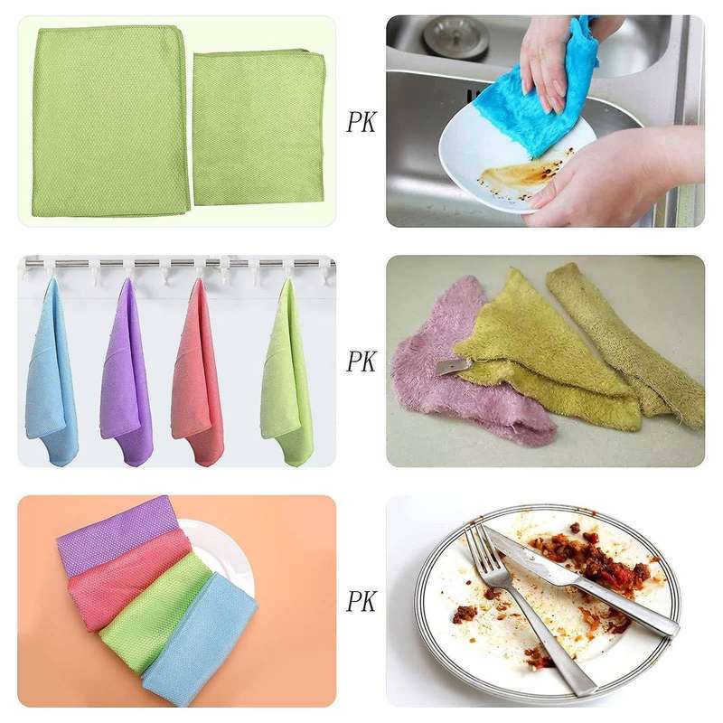 10 Pcs Fish Scale Microfiber Cleaning Cloths- Polishing Cleaning Wipes 40x50 Rag Super Water Absorb